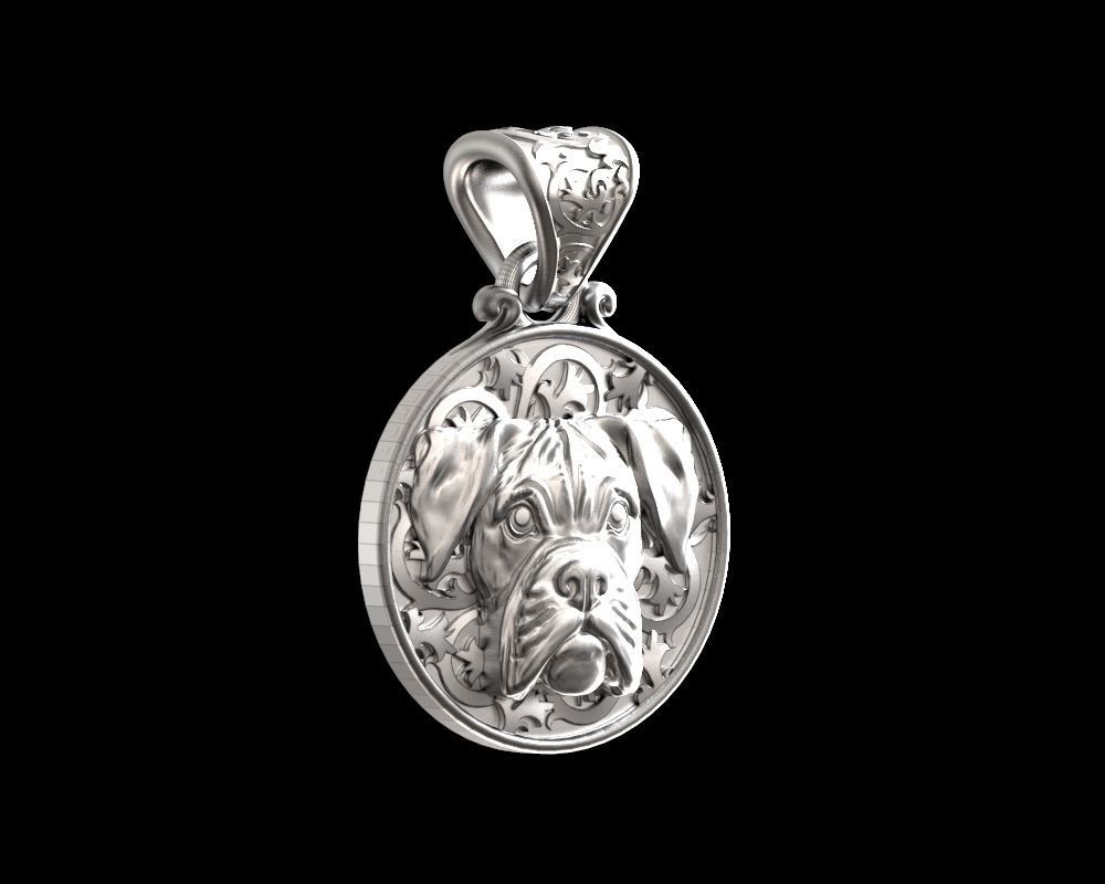 Dog Boxer pendant 3D print model_20
