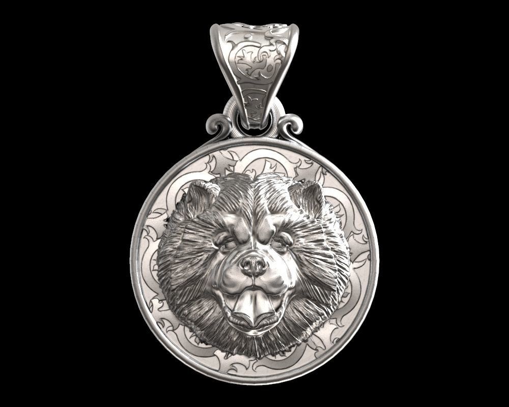 Dog Chow chow pendant 3D print model_18