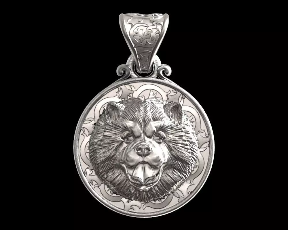 Dog Chow chow pendant 3D print model_0