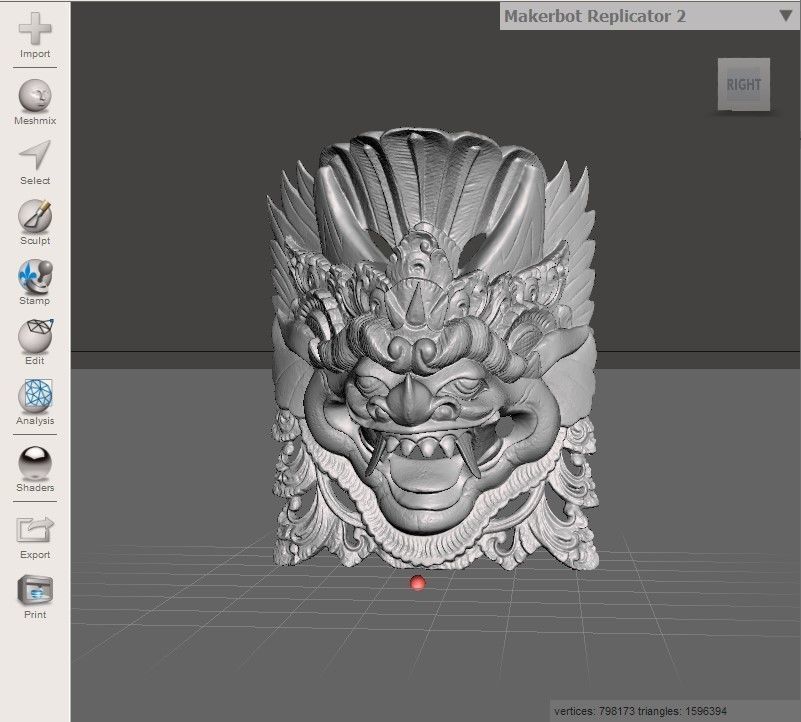 African Mask 05 high-poly 3D print model_6
