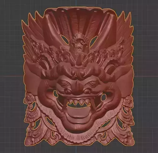 African Mask 05 high-poly 3D print model