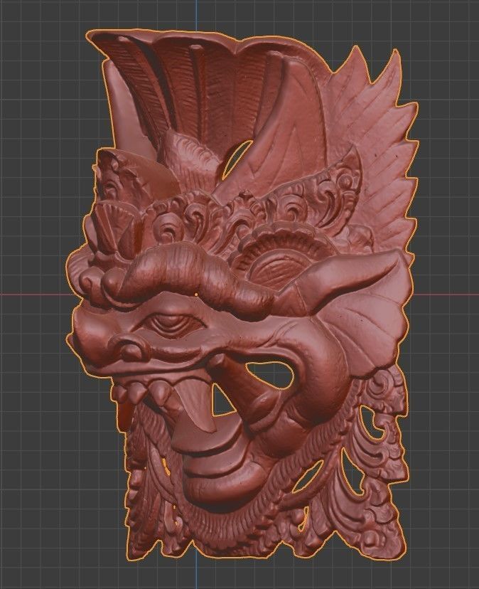 African Mask 05 high-poly 3D print model_3