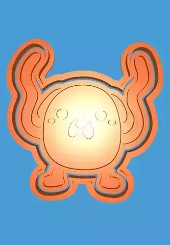 MakeIT Advanture Times Cookie Cutter Jake The Dog With Frame 3D model