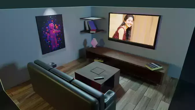 cozy room Low-poly 3D model