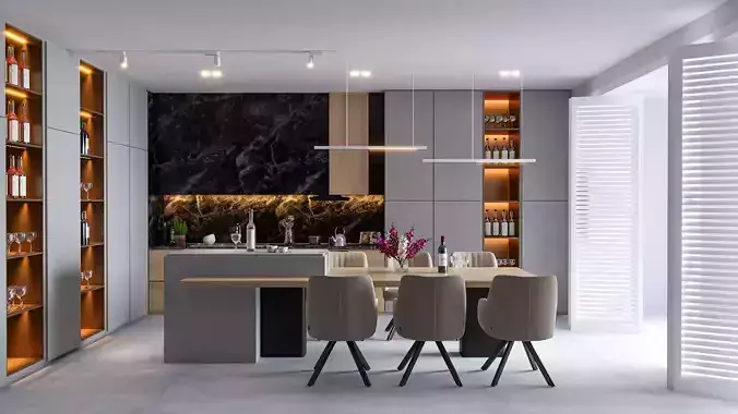 Kitchen and Dining 3d model 3D model