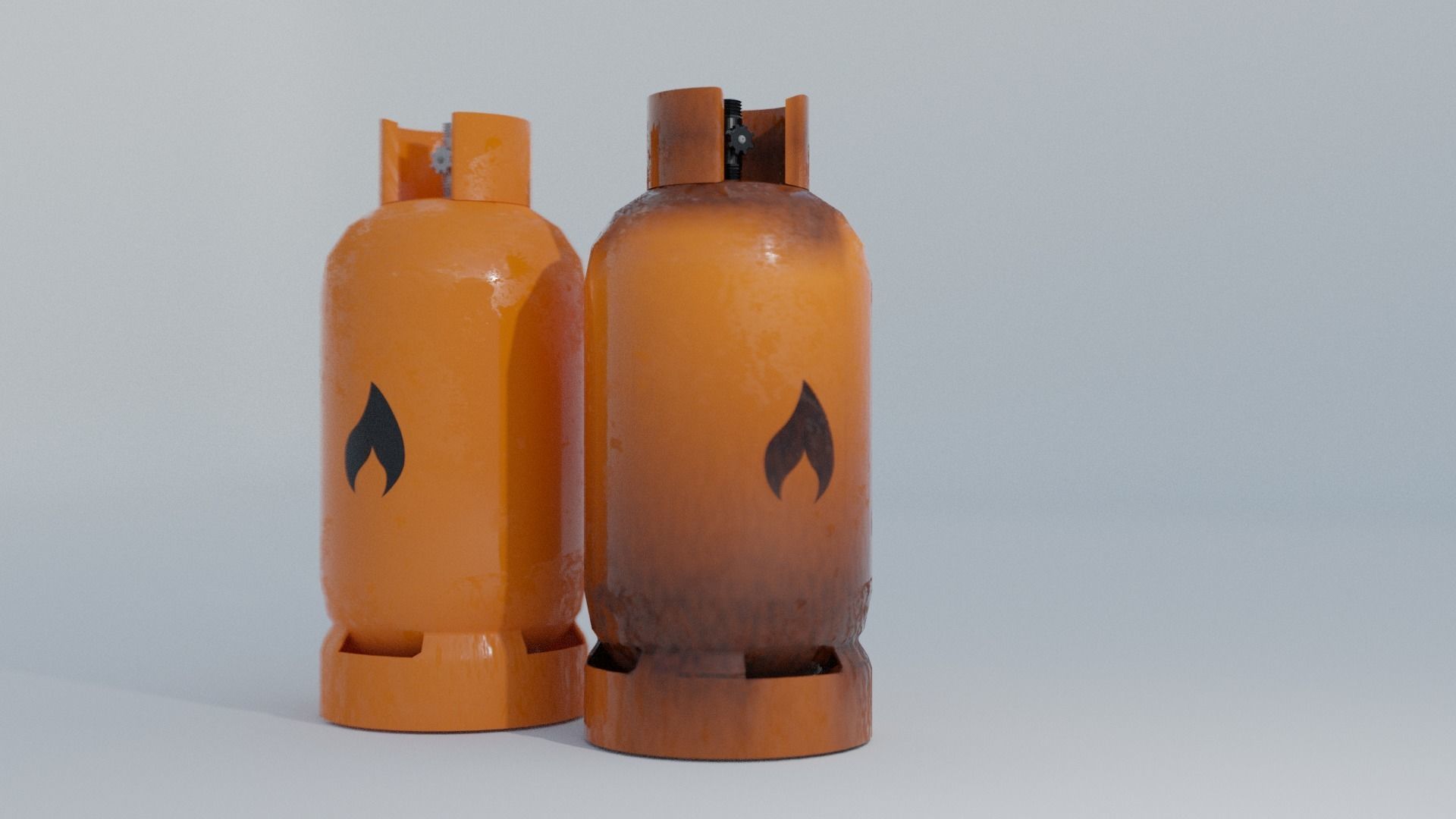 GameReady Gas Tank Collection - Rusty and Regular Low-poly 3D model_3