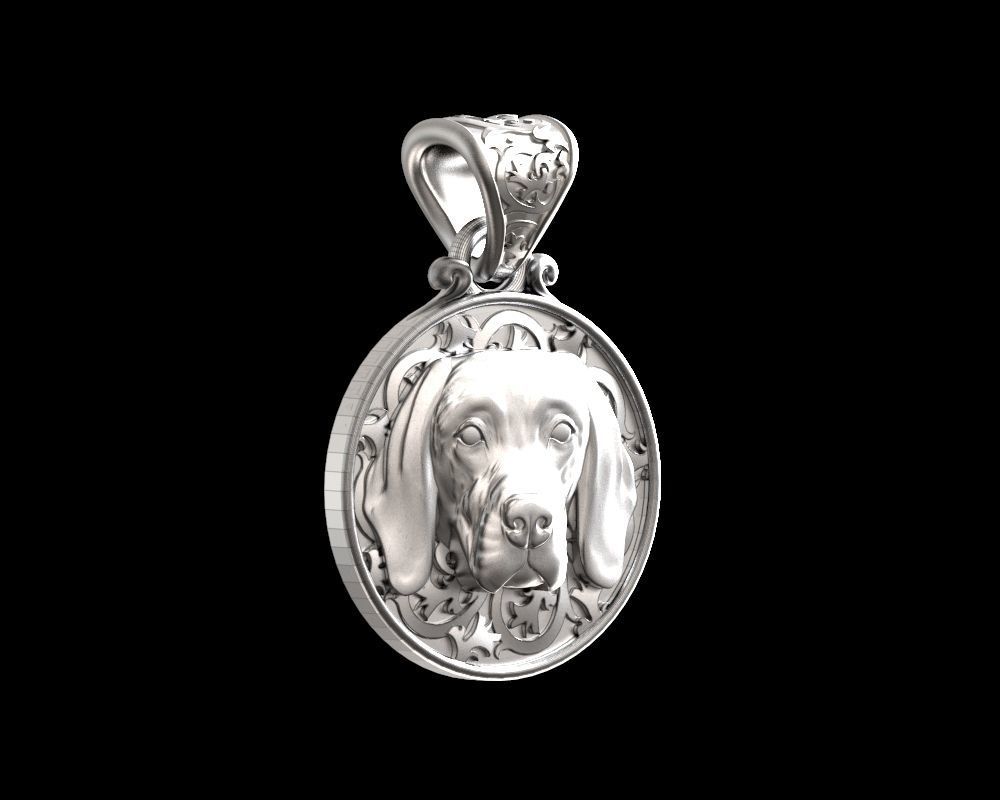 Dog English Pointer pendant 3D print model_17