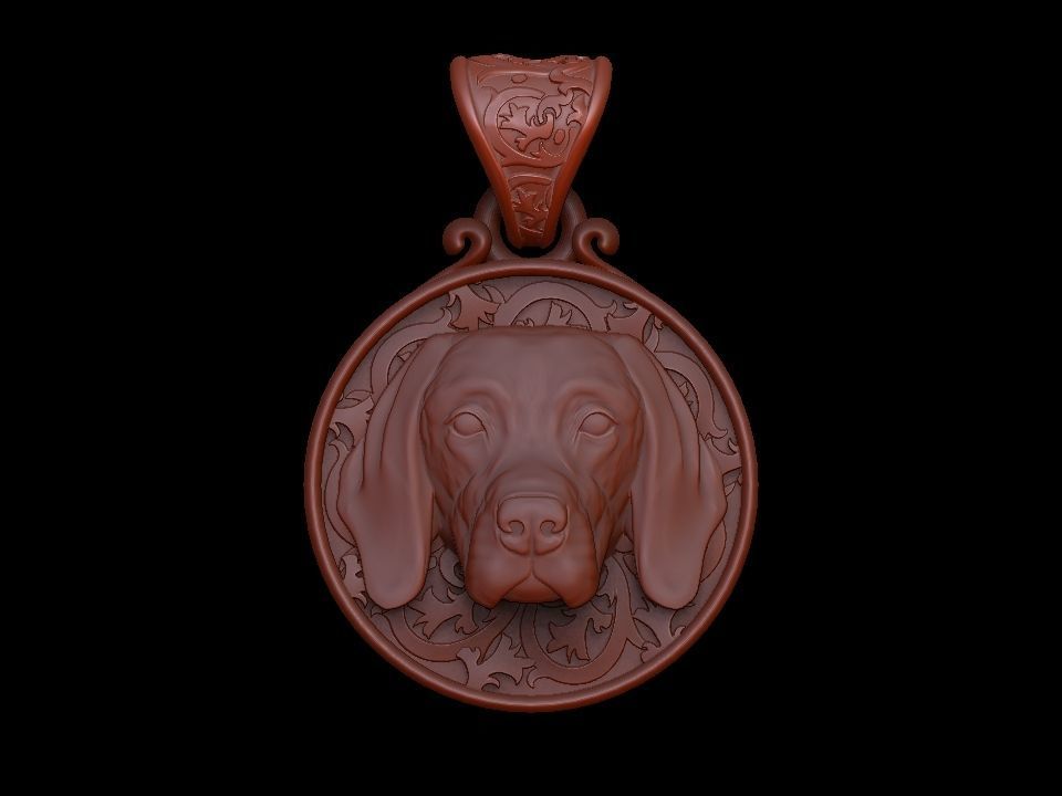 Dog English Pointer pendant 3D print model_23