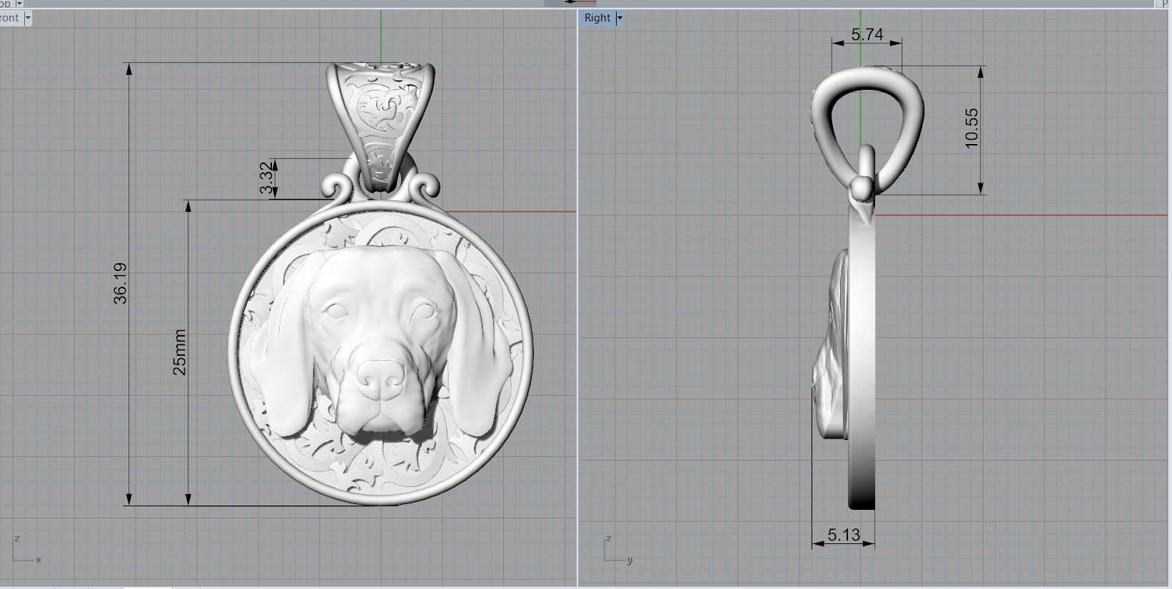 Dog English Pointer pendant 3D print model_5