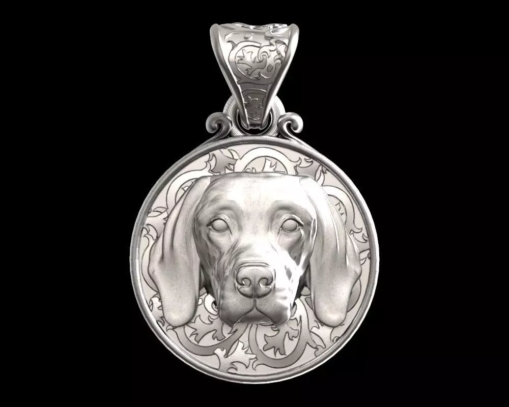 Dog English Pointer pendant 3D print model_0