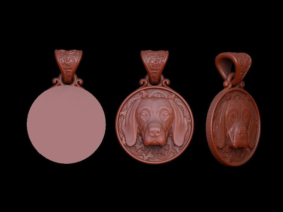 Dog English Pointer pendant 3D print model_11