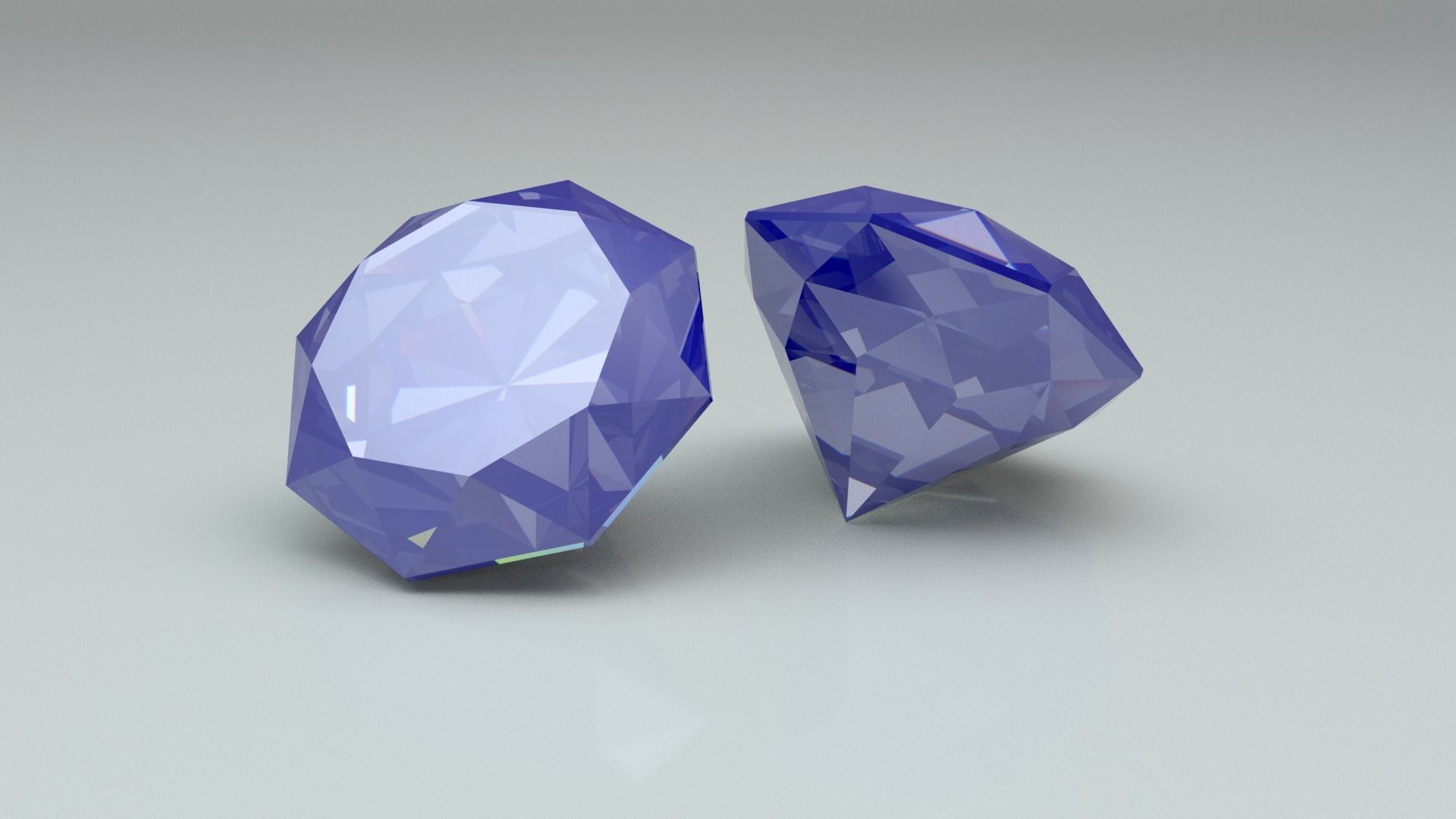 Jewelry two sapphires 3D model_5