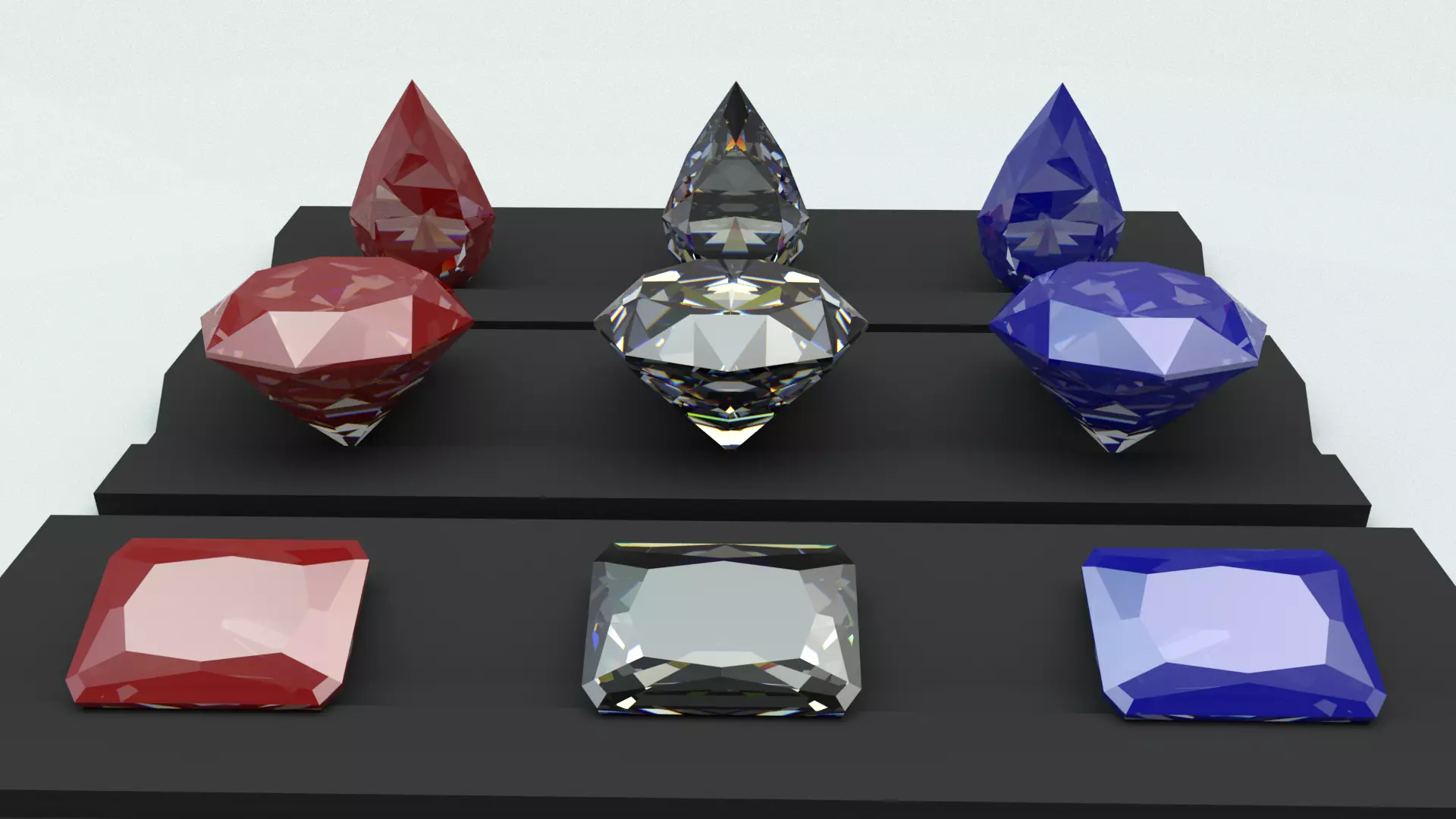 Jewelry two sapphires 3D model_0