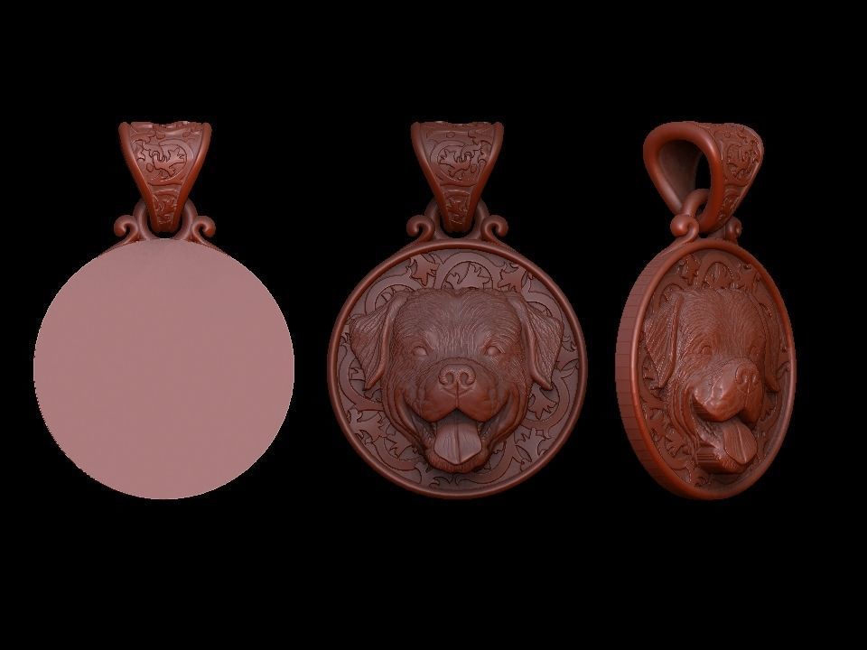 Dog Rottweiler pendant 3D print model_22