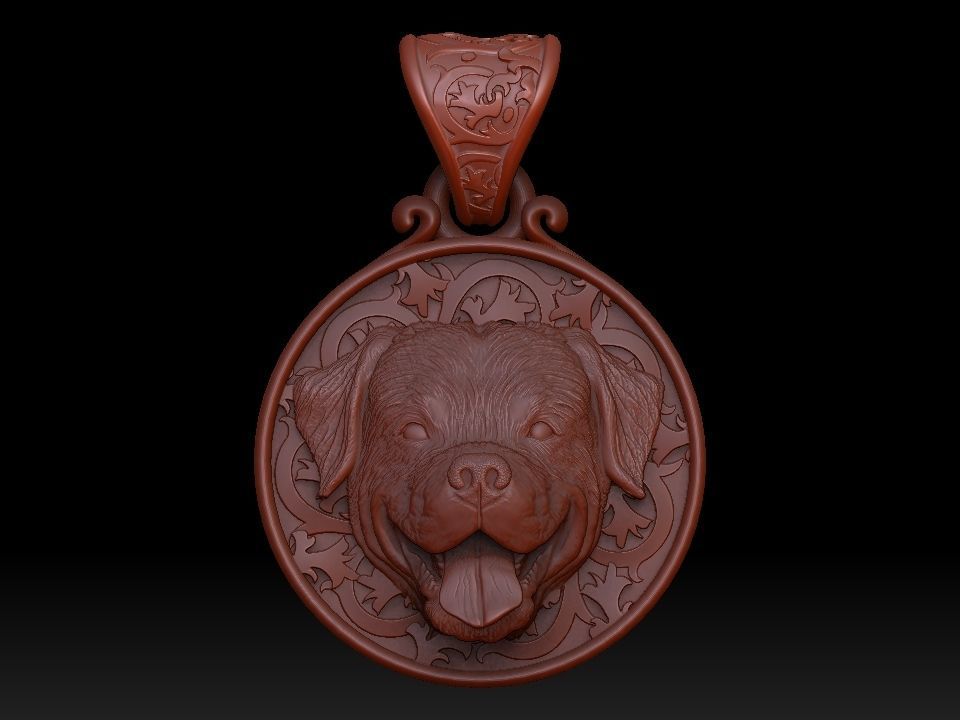 Dog Rottweiler pendant 3D print model_14