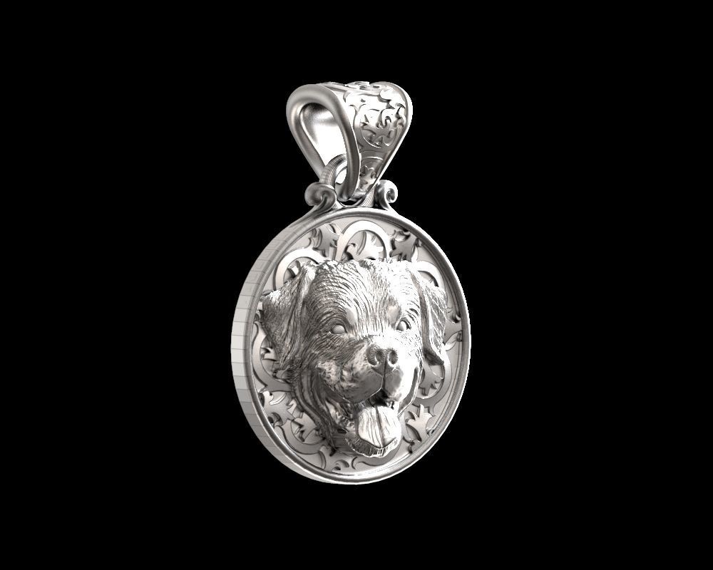 Dog Rottweiler pendant 3D print model_23