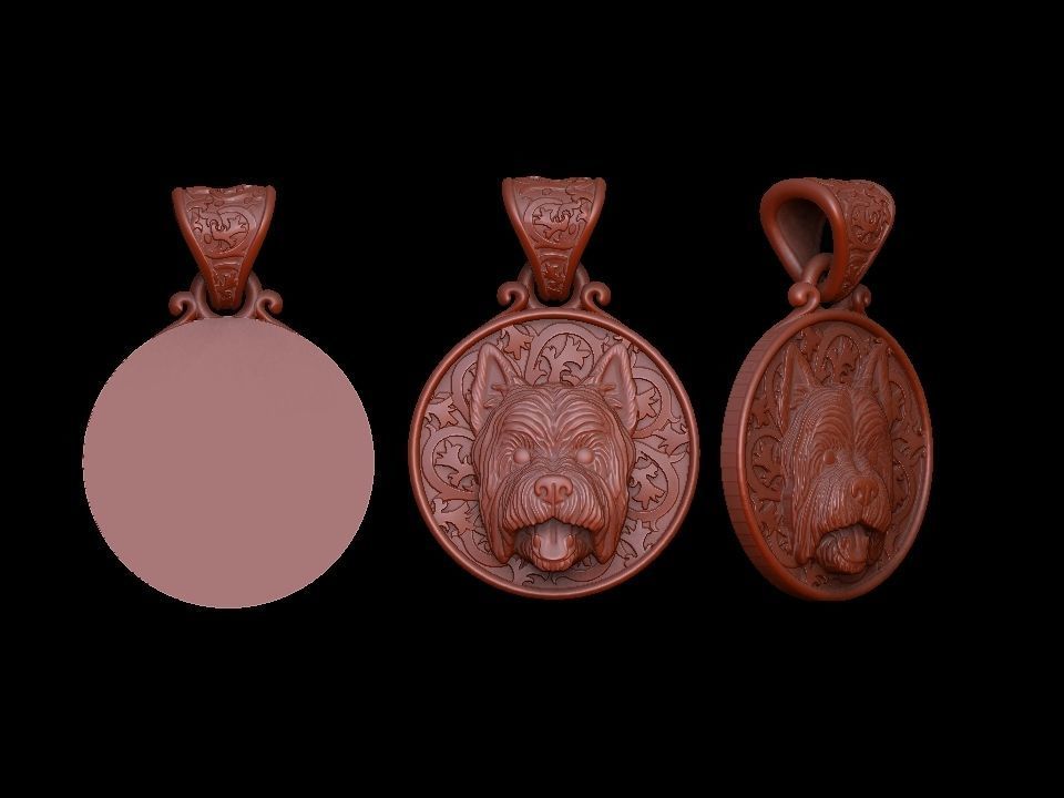 Dog West Highland White Terrier pendant 3D print model_19
