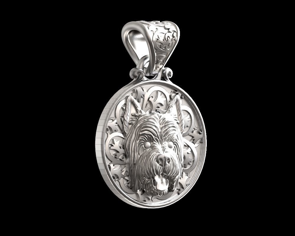 Dog West Highland White Terrier pendant 3D print model_14