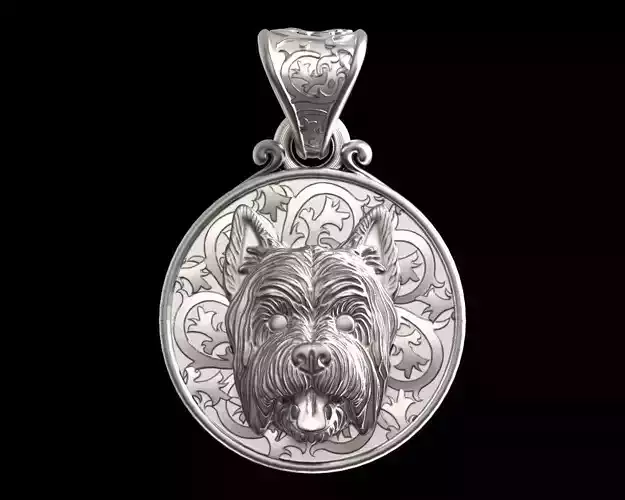 Dog West Highland White Terrier pendant 3D print model