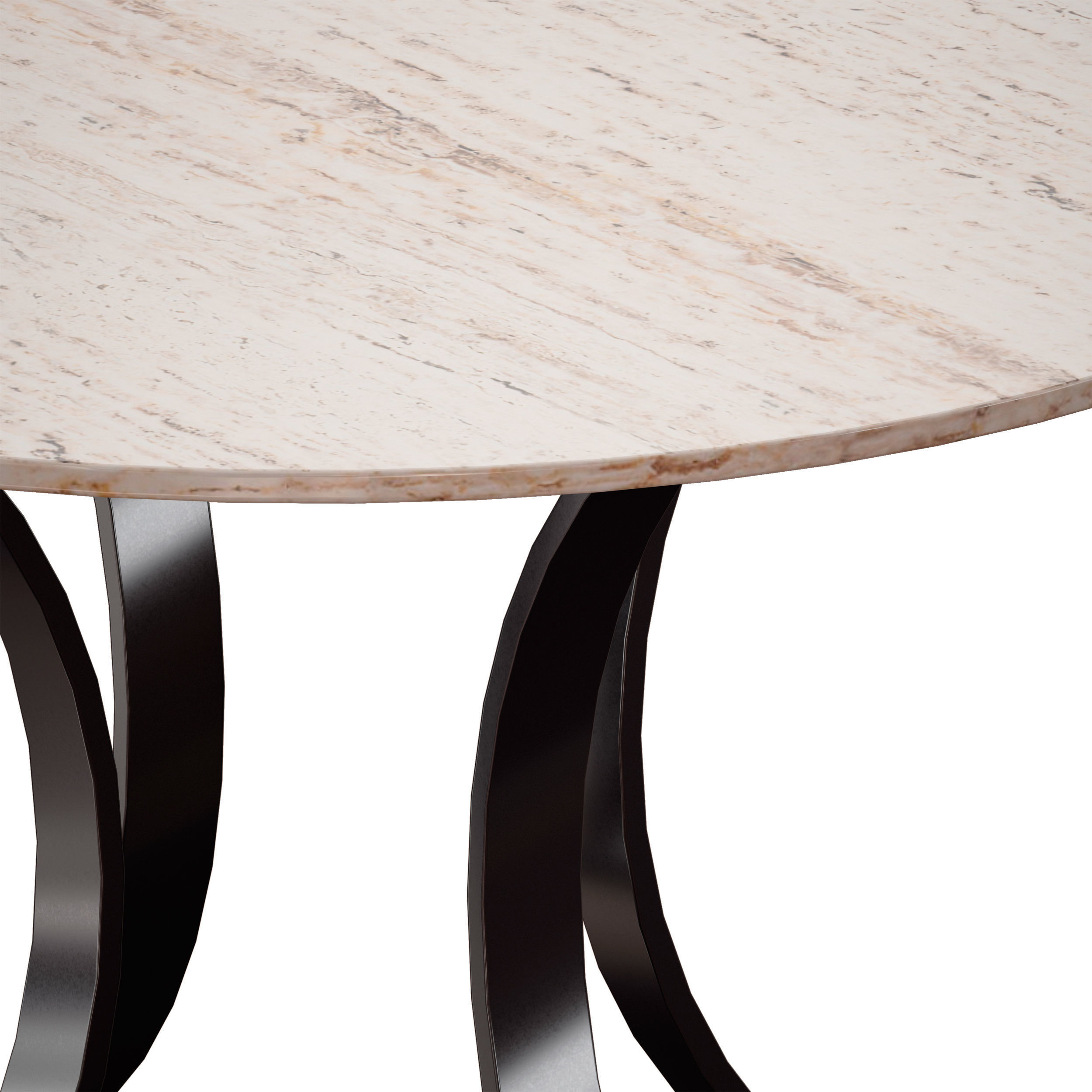 Damen 48 White Travertine Marble Top Dining Table 3D model_8