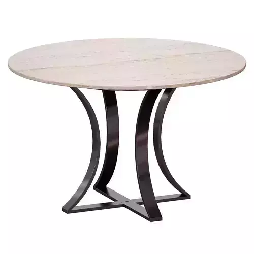 Damen 48 White Travertine Marble Top Dining Table