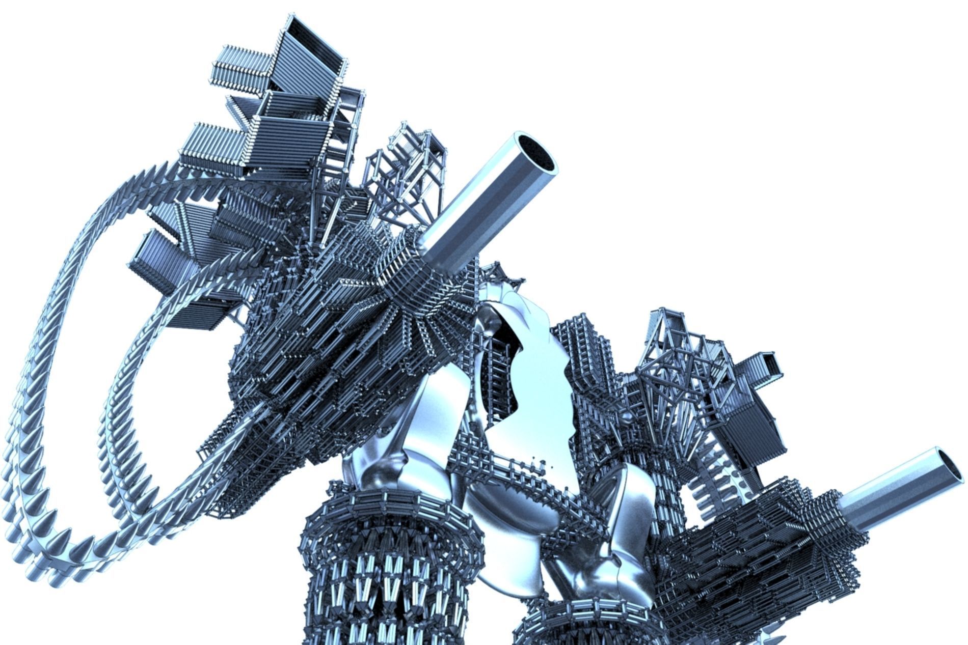 Robot Cyborg SciFI Game Character 3D model_6