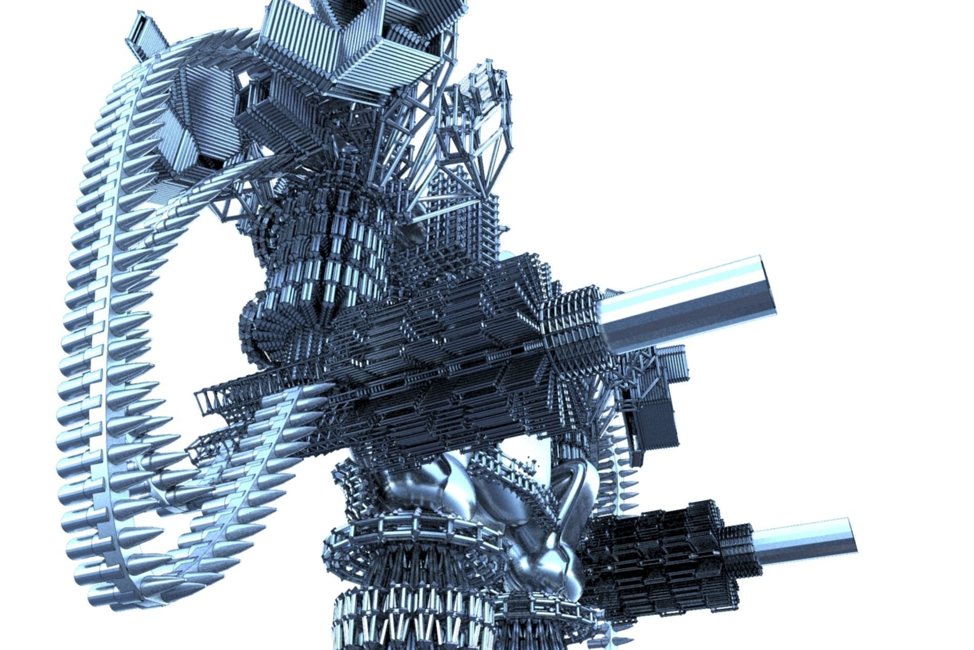 Robot Cyborg SciFI Game Character 3D model_3