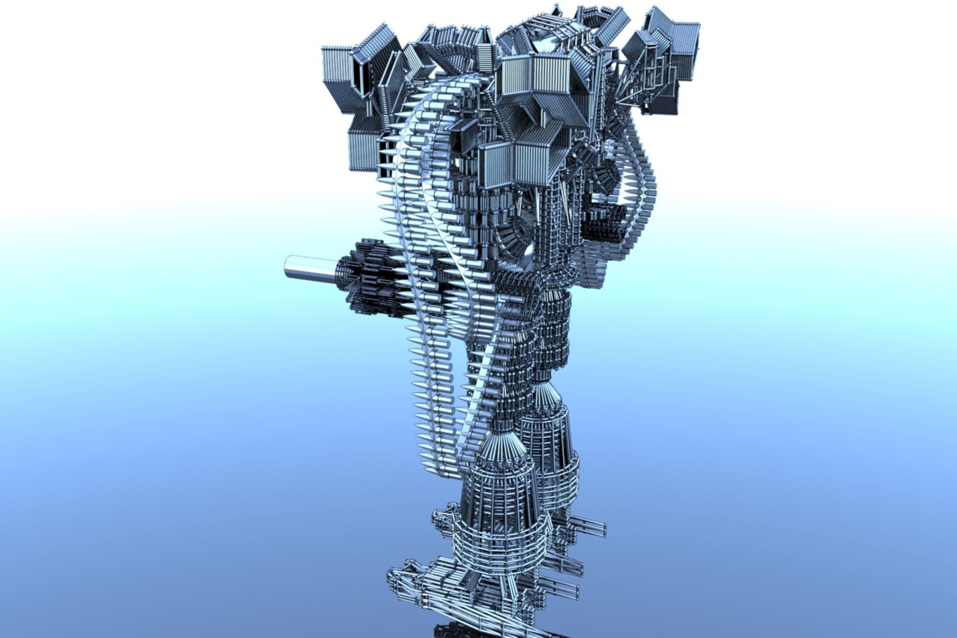 Robot Cyborg SciFI Game Character 3D model_12