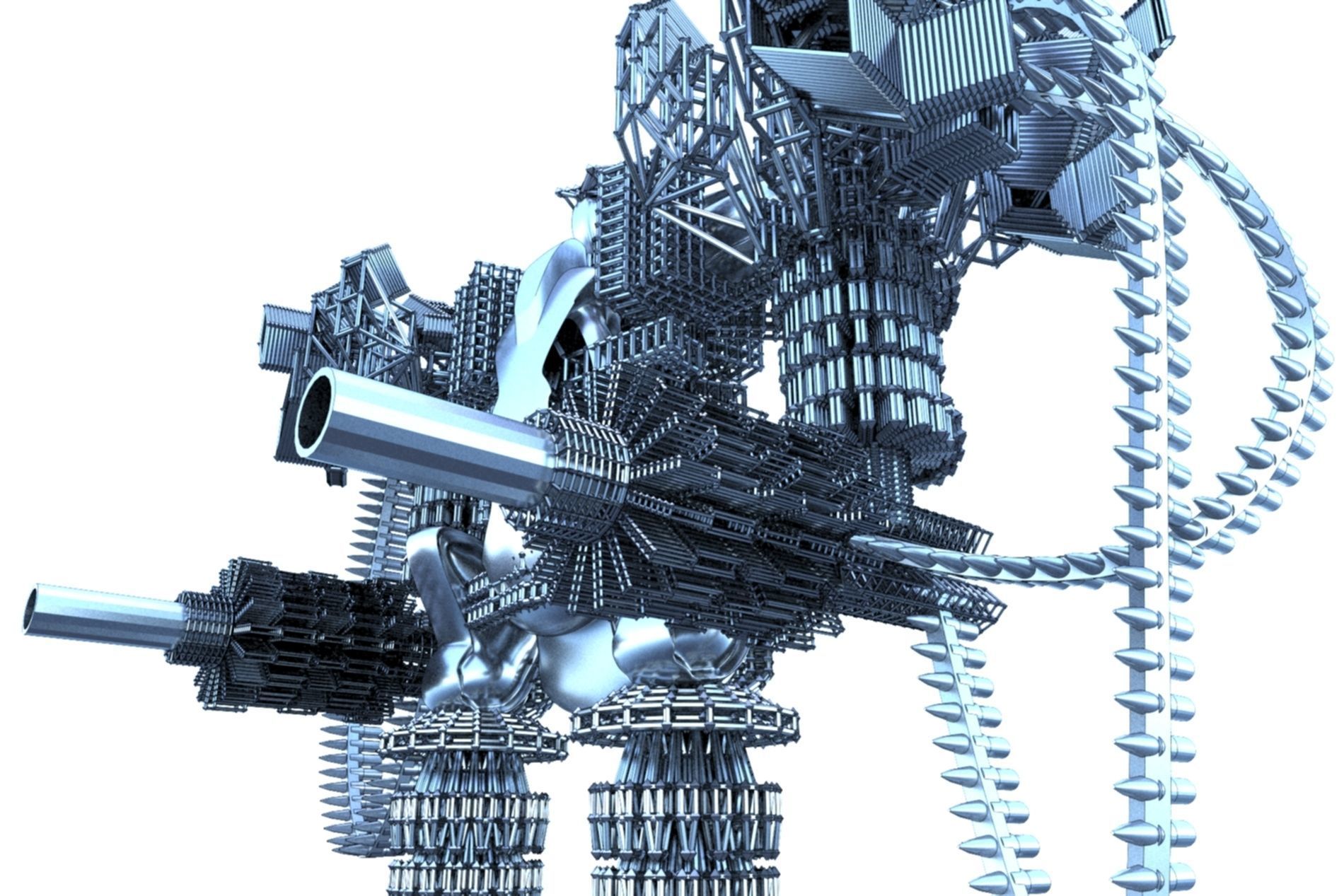 Robot Cyborg SciFI Game Character 3D model_30