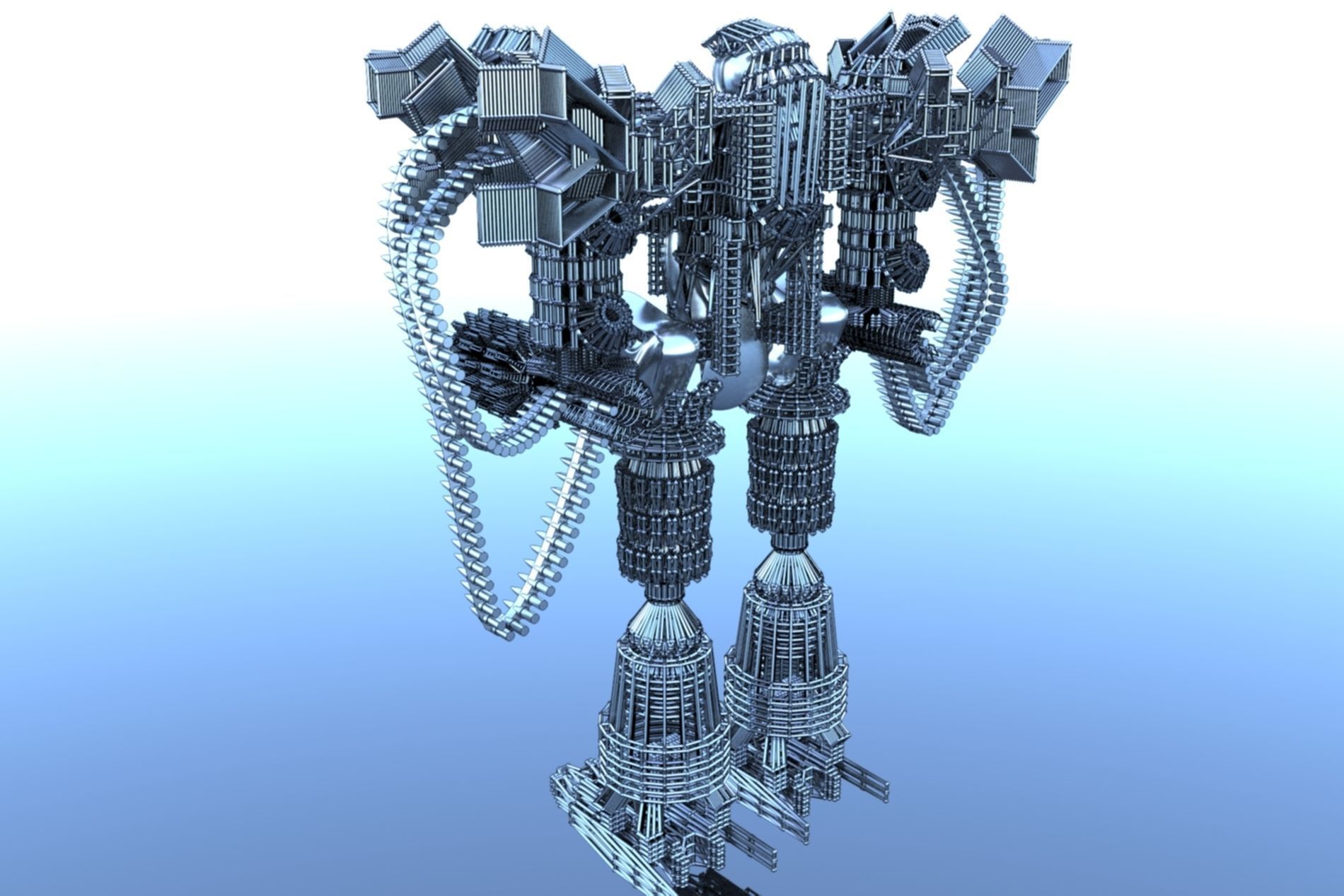 Robot Cyborg SciFI Game Character 3D model_7