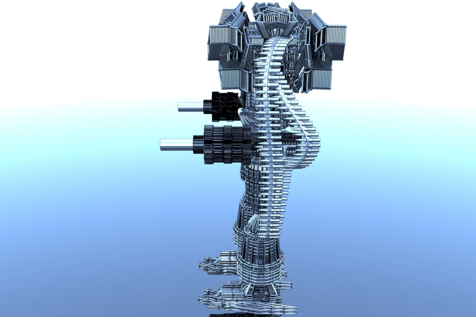 Robot Cyborg SciFI Game Character 3D model_10