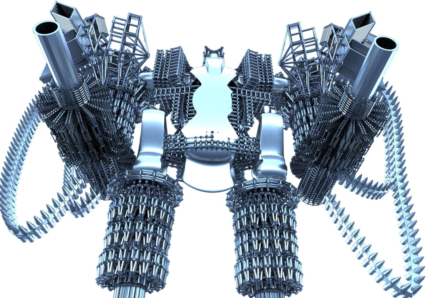 Robot Cyborg SciFI Game Character 3D model_31