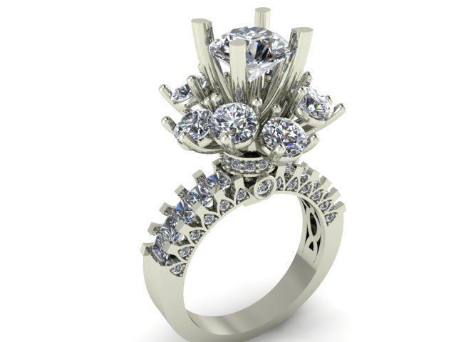 Diamond ring 3D print model_2