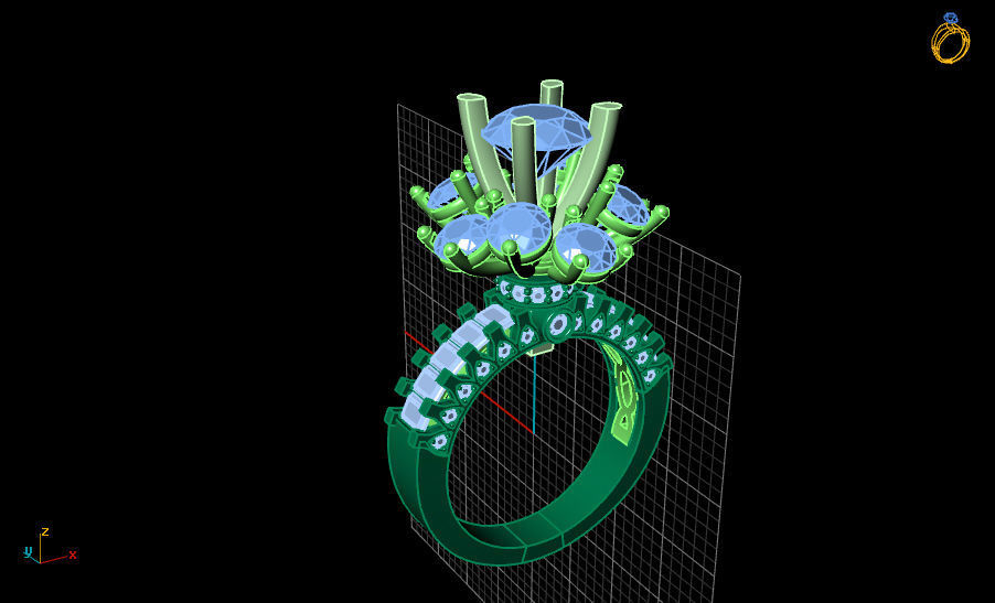 Diamond ring 3D print model_1