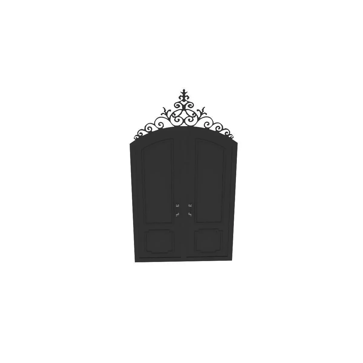 entrance door with ornate design Free low-poly 3D model