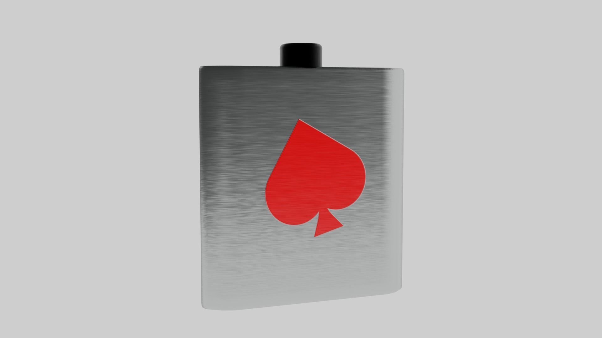 Ace of Spade Flask Low-poly 3D model_6
