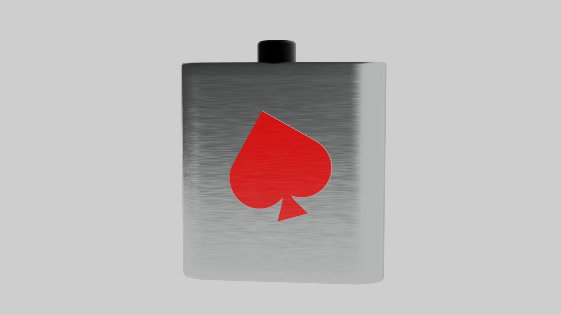 Ace of Spade Flask Low-poly 3D model_7