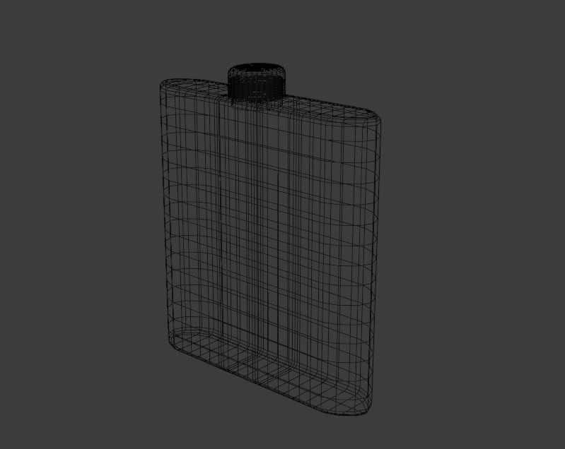 Ace of Spade Flask Low-poly 3D model_16