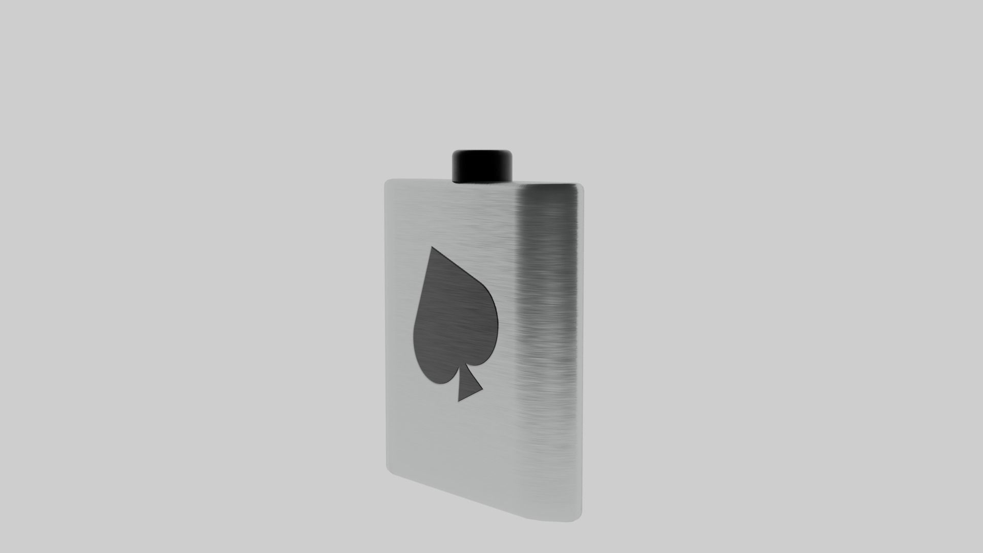 Ace of Spade Flask Low-poly 3D model_1