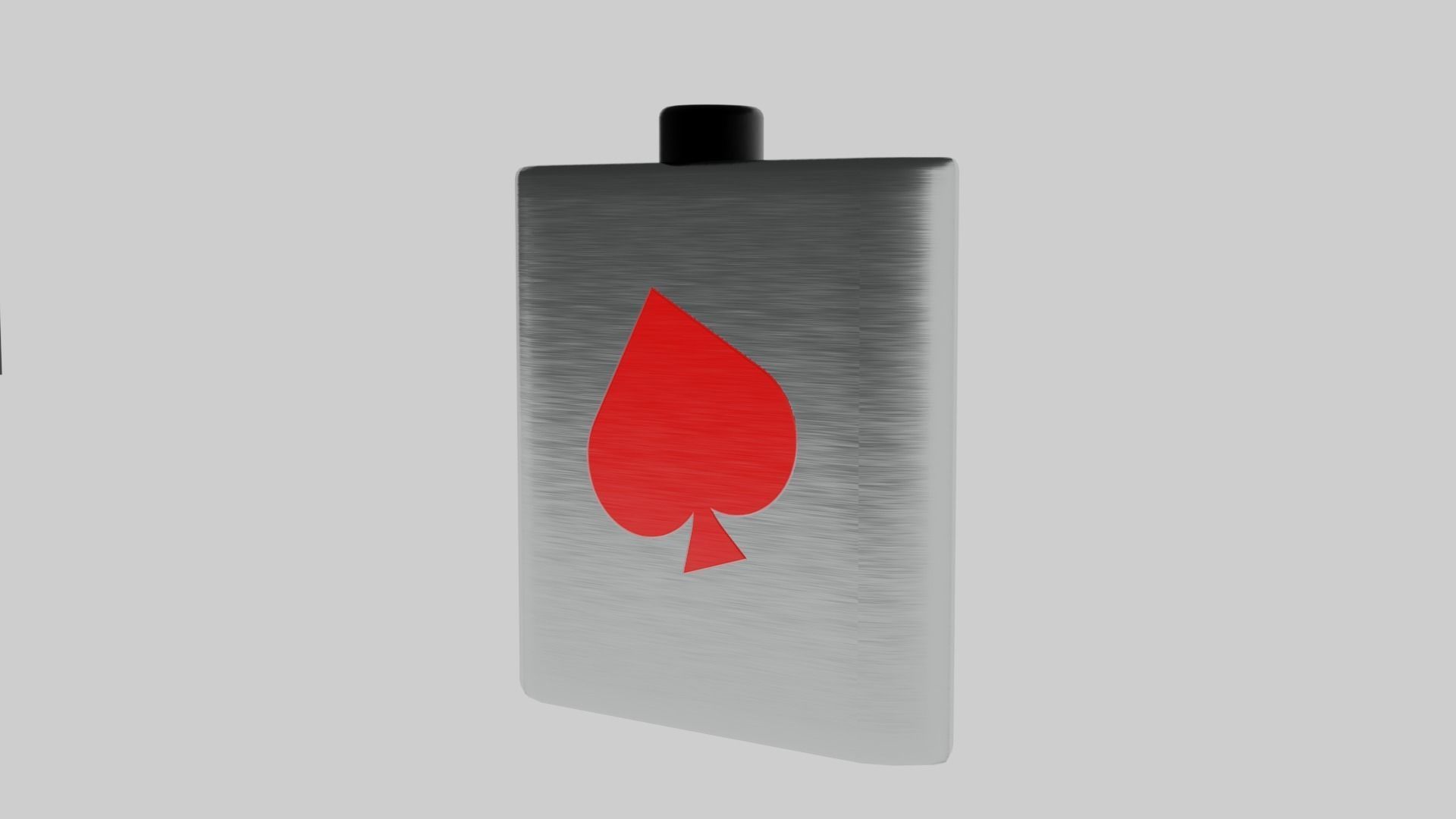 Ace of Spade Flask Low-poly 3D model_8