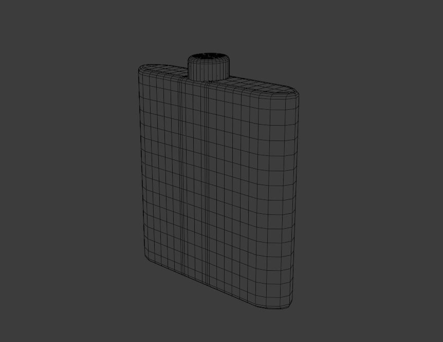 Ace of Spade Flask Low-poly 3D model_17