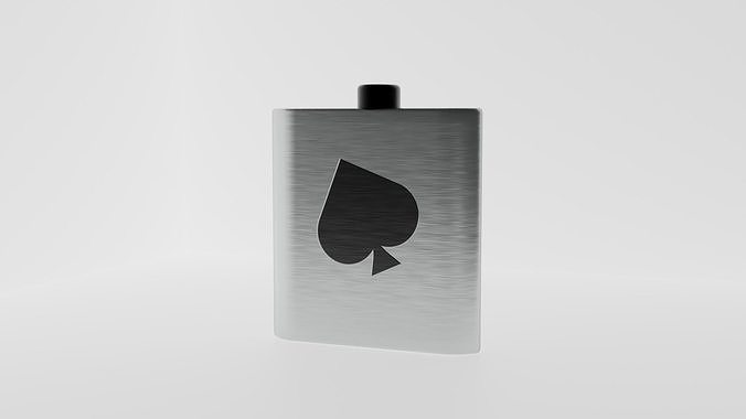 Ace of Spade Flask Low-poly 3D model