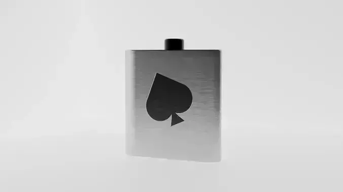 Ace of Spade Flask Low-poly 3D model
