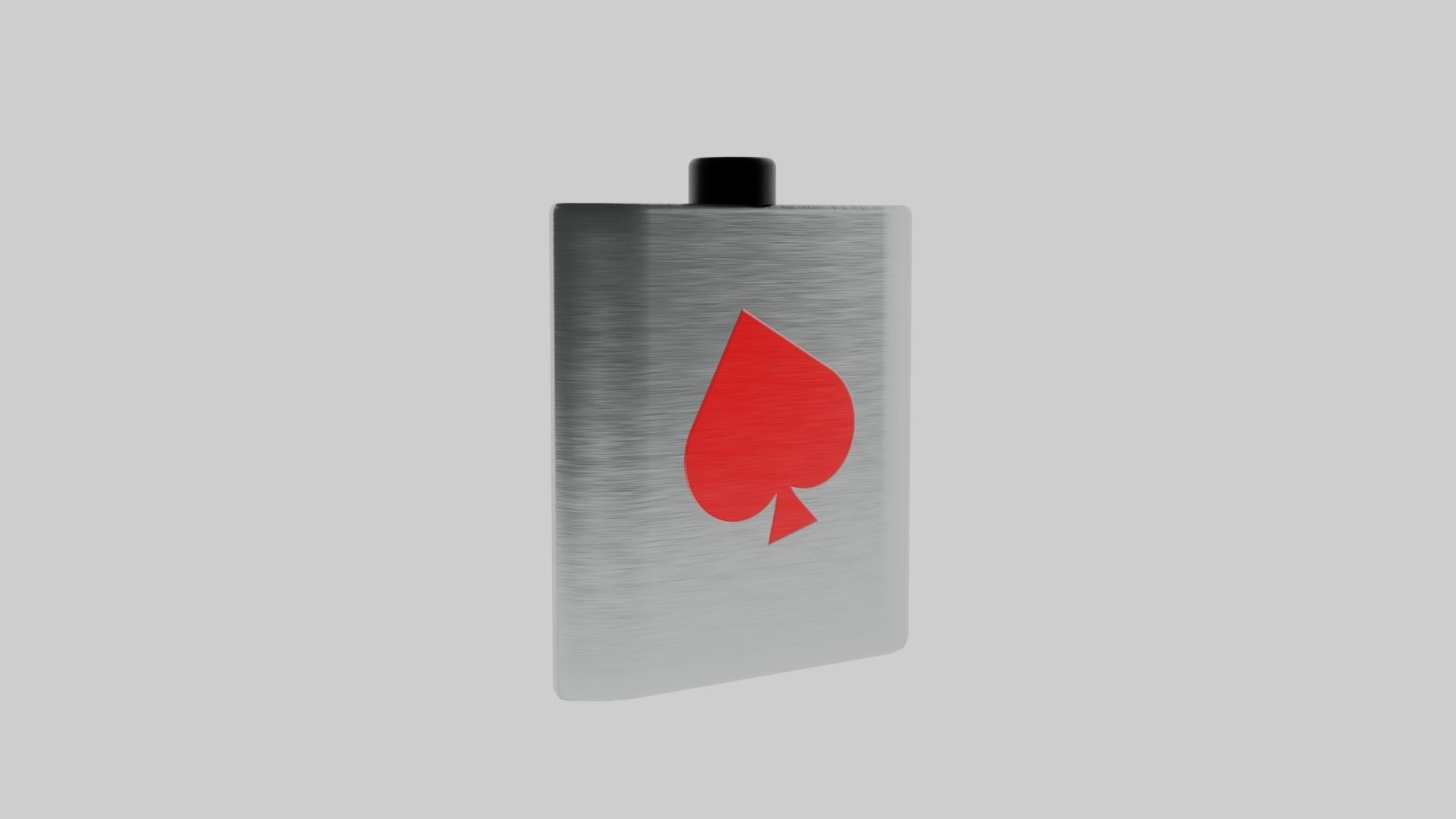 Ace of Spade Flask Low-poly 3D model_5