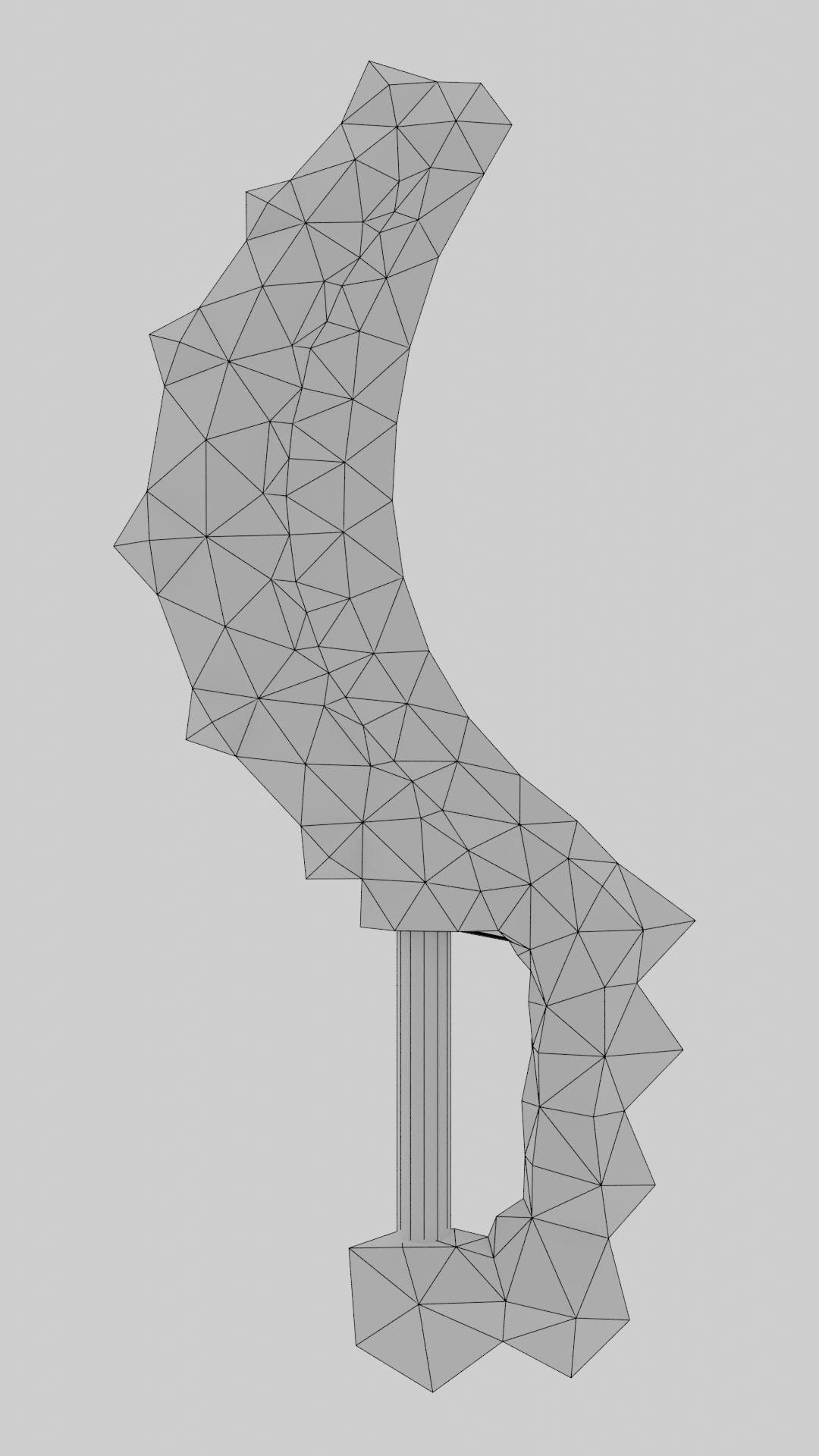 Curved crystal sword Low-poly 3D model_4