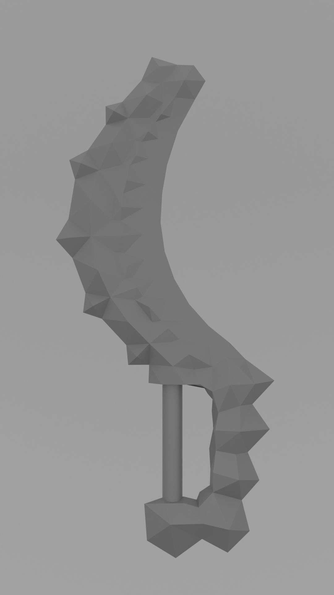 Curved crystal sword Low-poly 3D model_3