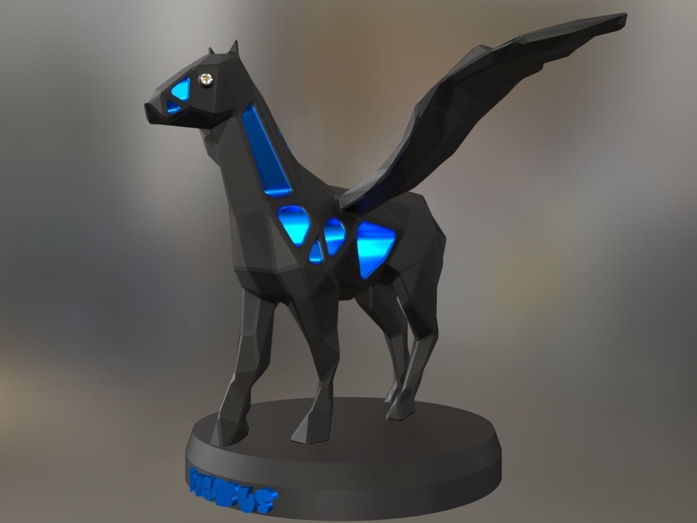 Voronoi Pegasus Pose 3D print model_1