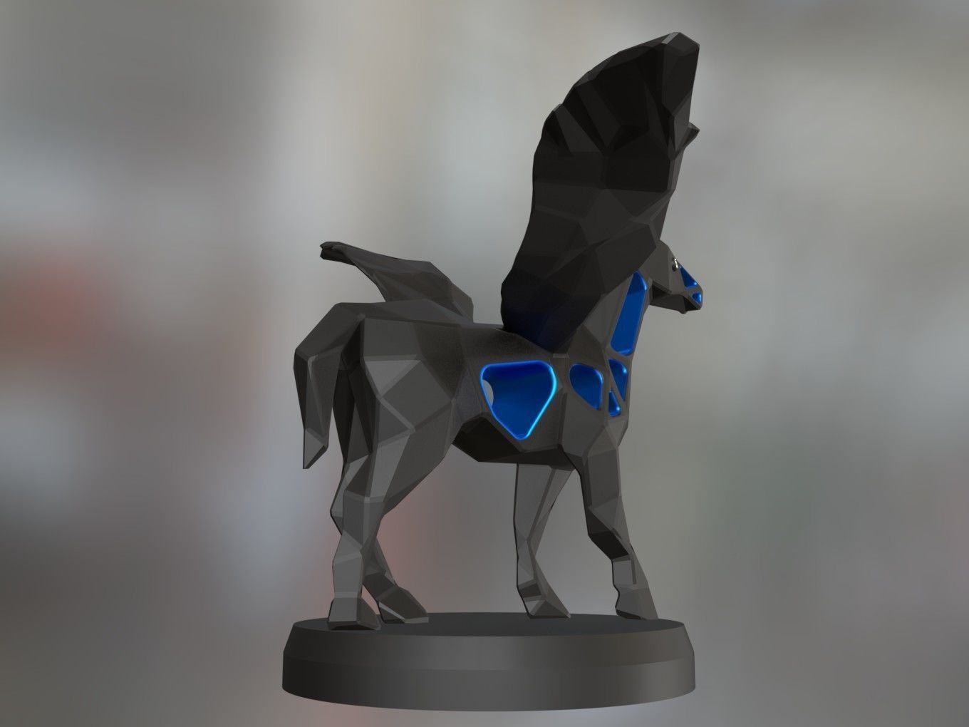 Voronoi Pegasus Pose 3D print model_5
