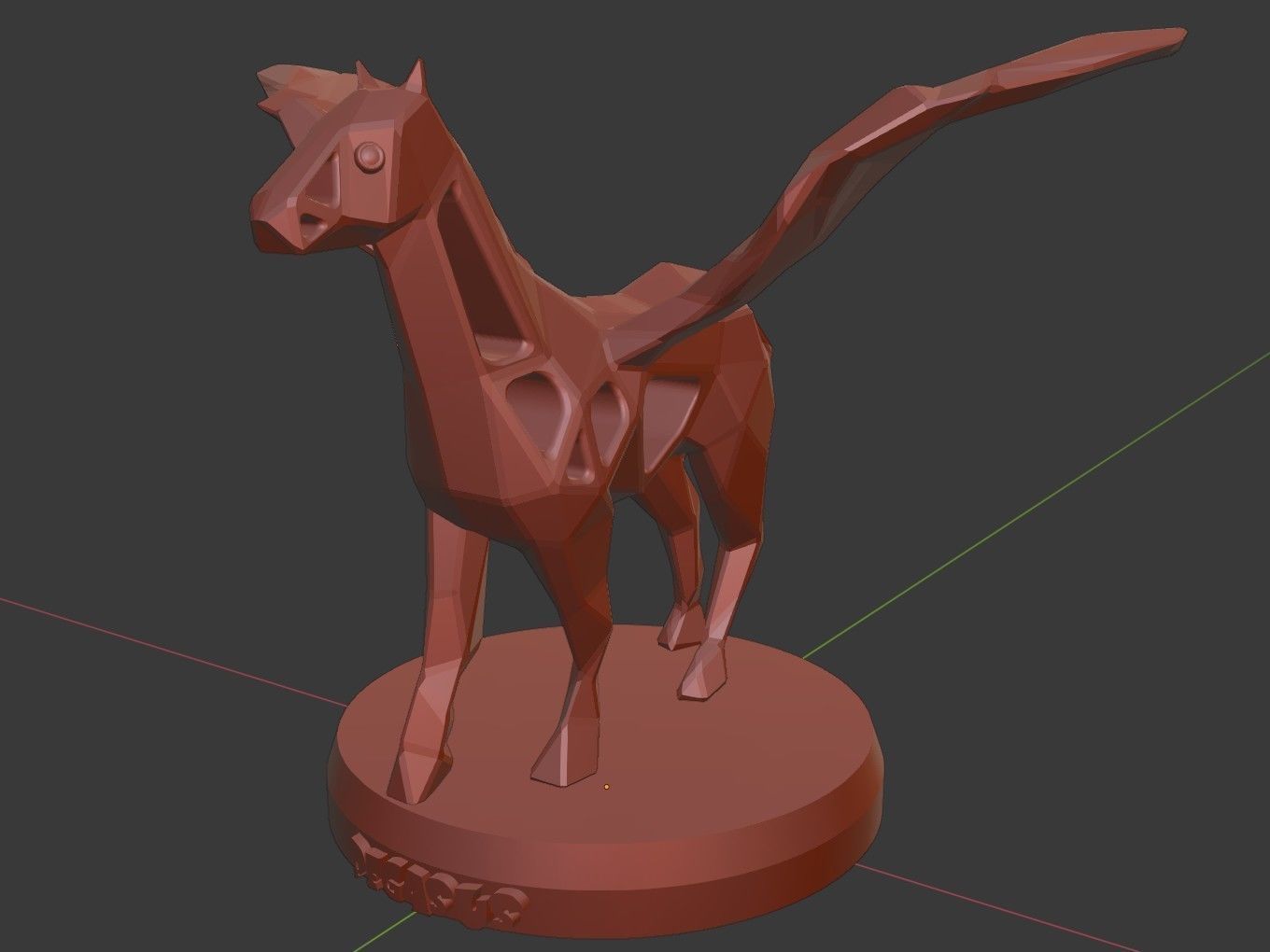 Voronoi Pegasus Pose 3D print model_12