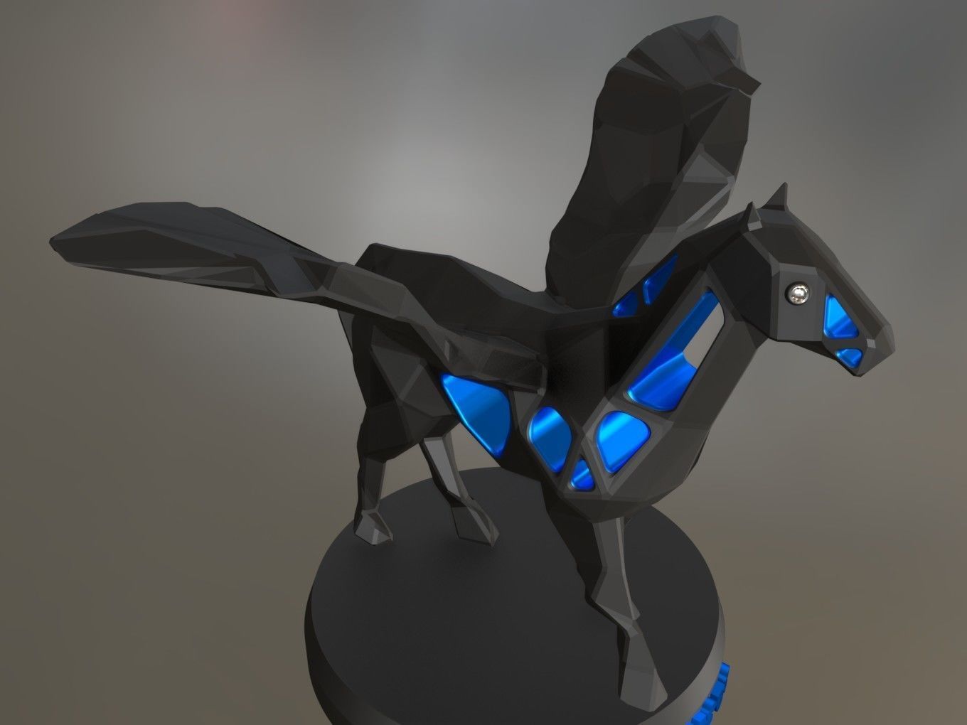 Voronoi Pegasus Pose 3D print model_4